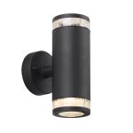 Nordlux Birk Vägglampa Aluminium Svart | IP44 - Passande för 2x GU10