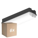 Flerpack 6x Ledvance LED Plafond Compact Svart 8W 840lm - 830 Varm Vit | 356x115mm - IP65