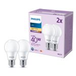 Flerpack 2x Philips Lampa LED E27 Päron Matt 5W 470lm - 827 Extra Varm Vit