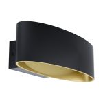 Eglo Vägglampa Maccacari Aluminium Stål Svart Guld 10W 1300lm - 830 Varm Vit | IP20