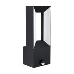 Eglo Vägglampa Riforano Aluminium Svart 5W 550lm - 830 Varm Vit | IP44 - Rörelsesensor