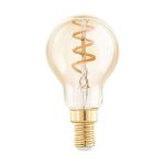 Eglo LED Boll E14 Filament Ambar 4W 145lm - 820 Extra Varm Vit | Dimbar - Ersättare 15W