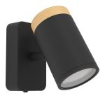 Eglo Vägglampa Consuma Svart, Brun | Passande för GU10