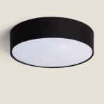 Bright Choice LED Taklampa Runda Textil Svart | 500mm - Passande för 3x E27 – Max 40W
