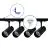 Bright Choice Komplett set 1-Fas Rail L 1 x 1 Meter Svart | incl. 4x Spot + GU10 2700K 3W Dimbar + Ändkåpa, Strömkontakt och L -Anslutningsstycke