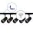 Bright Choice Komplett set 1-Fas Rail L 1 x 1 Meter Svart | incl. 5x Spot + GU10 2700K 3W Dimbar + Ändkåpa, Strömkontakt och L -Anslutningsstycke