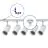Bright Choice Komplett set 1-Fas Rail L 1 x 1 Meter Vit | incl. 5x Spot + GU10 2700K 3W Dimbar + 1 x 1 Meter Ändkåpa, Strömkontakt och L -Anslutningsstycke