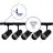 Bright Choice Komplett set 1-Fas Rail L 1,5 x 1,5 Meter Svart | incl. 5x Spot + GU10 2700K 3W Dimbar + Ändkåpa, Strömkontakt och L -Anslutningsstycke