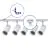 Bright Choice Komplett set 1-Fas Rail L 1,5 x 1,5 Meter Vit | incl. 5x Spot + GU10 2700K 3W Dimbar + Ändkåpa, Strömkontakt och L -Anslutningsstycke