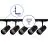 Bright Choice Komplett set 1-Fas Rail L 1,5 x 2 Meter Svart | incl. 5x Spot + GU10 2700K 3W Dimbar + Ändkåpa, Strömkontakt och L -Anslutningsstycke 