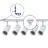 Bright Choice Komplett set 1-Fas Rail L 1,5 x 2 Meter Vit | incl. 5x Spot + GU10 2700K 3W Dimbar + Ändkåpa, Strömkontakt och L -Anslutningsstycke 