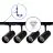Bright Choice Komplett set 1-Fas Rail L 1,5 x 2 Meter Vit | incl. 8x Spot + GU10 2700K 3W Dimbar + Ändkåpa, Strömkontakt och L -Anslutningsstycke 