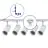 Bright Choice Komplett set 1-Fas Rail L 1 x 1,5 Meter Vit | incl. 5x Spot + GU10 2700K 3W Dimbar + Ändkåpa, Strömkontakt och L -Anslutningsstycke