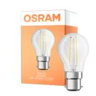 Osram Retrofit Classic LED B22d P45 boll Filament Klar 4W 470lm - 827 Extra Varm Vit | Ersättare 40W