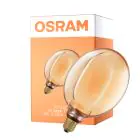 Osram Vintage 1906 LED E27 Globe Filament Guld 183mm 4W 220lm - 818 Extra Varm Vit | Dimbar - Ersättare 22W