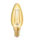 Ledvance Vintage 1906 LED E14 Kronljus Guld 1.5W 120lm - 824 Extra Varm Vit | Ersättare 15W