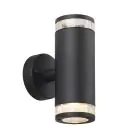 Nordlux Birk Vägglampa Aluminium Svart | IP44 - Passande för 2x GU10