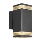 Nordlux Elm Vägglampa Aluminium Svart | IP44 - Passande för 2x GU10