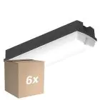Flerpack 6x Ledvance LED Plafond Compact Svart 8W 840lm - 830 Varm Vit | 356x115mm - IP65