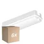 Flerpack 6x Ledvance LED Plafond Compact Vit 9W 840lm - 830 Varm Vit | 356x115mm - IP65 - Rörelse- Och Ljussensor