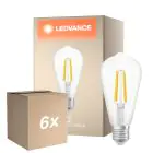 Flerpack 6x Ledvance Filament LED E27 Päron Klar 3.8W 806lm - 830 Varm Vit | Ersättare 60W