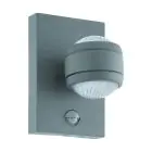 Eglo Vägglampa Sesimba 1 Stål Silver Up & Down 3W 330lm - 830 Varm Vit | IP44 - Rörelse- och Ljussensor